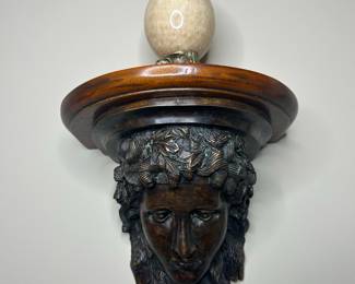 Bronze Figural Wall Shelves
