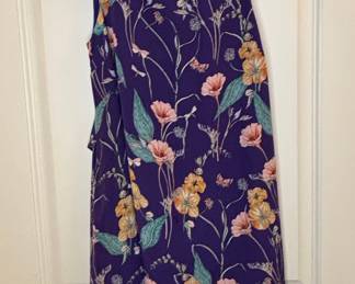 HD in Paris Purple Floral Silk Sleeveless Dress