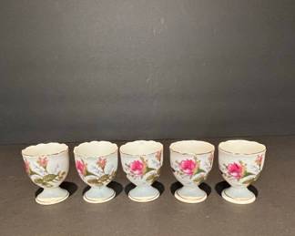 Moss Rose Egg Cups Vintage
