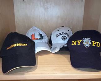 Baseball Caps: NYPD, Hummer, Jack Daniel's, University of Miami