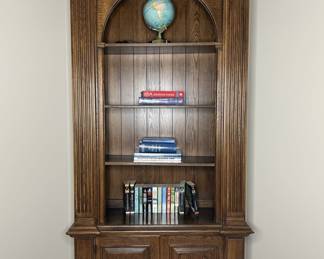 Georgian Style Old Pine Barrel Back Bespaq Corner Book Case