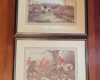 “Gone Away" and "Breaking Cover" Fox Hunting Prints by E.B. Herberte and H. Alken