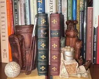 Vintage Golf Themed Bookends