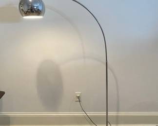 Mid-Century Modern Chrome Arc Floor Lamp with Marble Base