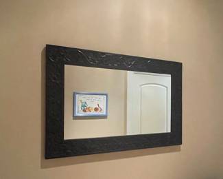 Rectangular Wall Mirror with Dark Frame