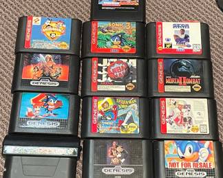 Sega Genesis Video Game Cartridges