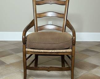 Round Dining Table and 6 Ladderback Dining Arm Chairs