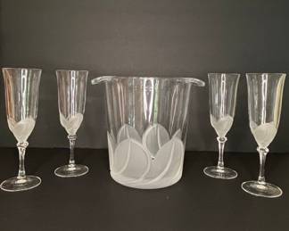 Cristal D'Arques 'Florence' Champagne Flutes and Ice Bucket