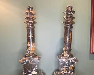 Portoro Marble Candlesticks