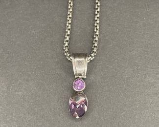 Sterling Silver Amethyst Pendant Necklace