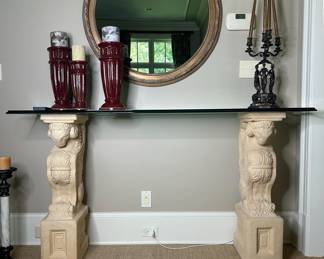 Neoclassical Ram-Head Console Table