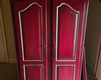 Red Drexel armoire wardrobe