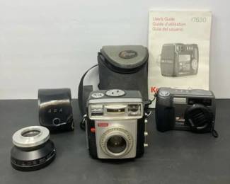 Vintage Camera Lot Kodak Brownie Starmatic Cameras Kodak EasyShare And Ada Lens