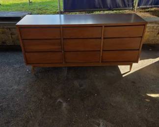 MidCentury Modern NineDrawer Lowboy Dresser
