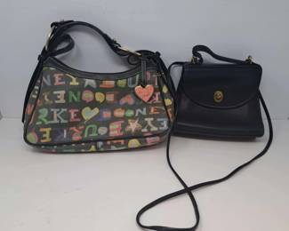 Collection Of 2 Desibner Handbags Coach, Rooney Burke
