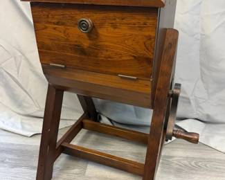 Antique Wooden HandCrank Laundry Washer Wringer on Stand