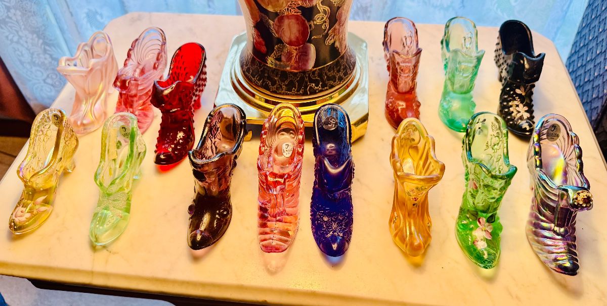 Vintage Fenton Glass Shoes