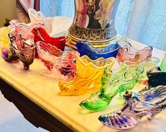 Vintage Fenton Glass Shoes