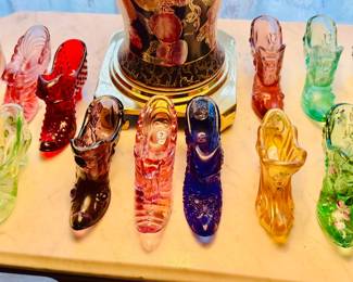Vintage Fenton Glass Shoes