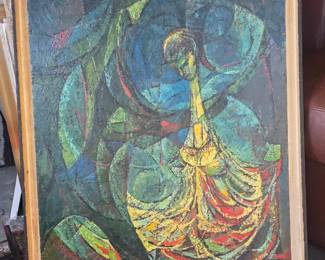 30 x 24 1950s oil. Very cool.