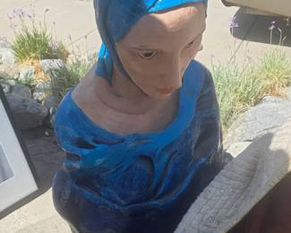 Patrica Knop 40" glazed terra cotta sculpture. 