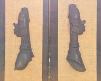 Pair Africanncarved wood silhouettes.