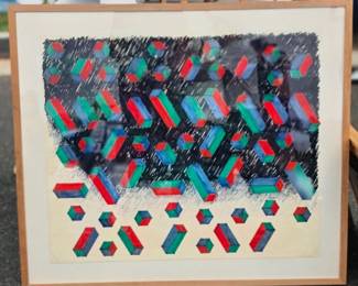 Gerald Lubensky mixed media on paper.