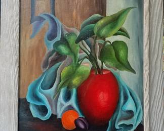 1940s Mexican Modernist 20 x 16 oil.