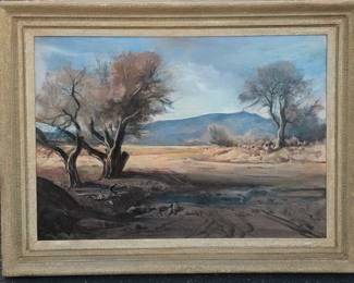 Large Paul Lauritz California desert painting