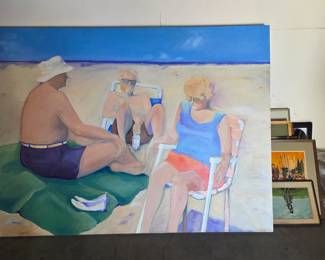 Huge English beach scene.