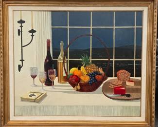 Beautiful still life oil signed "V. Barton"