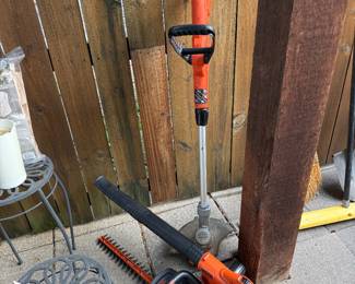 Electric Weed eater, Blower and Hedge clippers Set