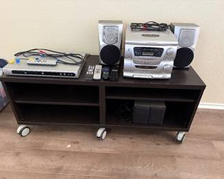 Rolling Console, Stereo System, DVD Player