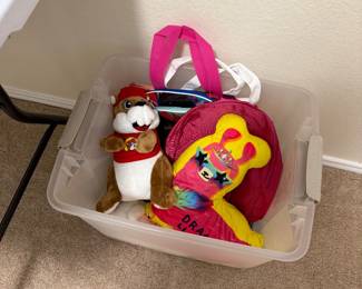 Bags and stuffed animals