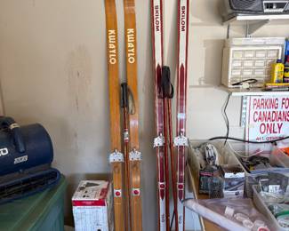 Vintage Cross Country Skis and Poles
