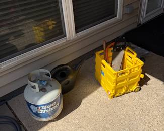 Propane tank, tools