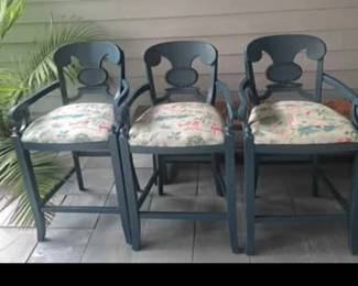 Somerset Bay Bar-Height Armchairs June Churchill fabric by Appointment only 400.00