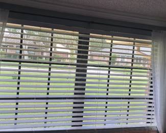 3 70" L X 48" W flaux blinds very good clean condition 100.00 each. By Appointment only still hanging in windows