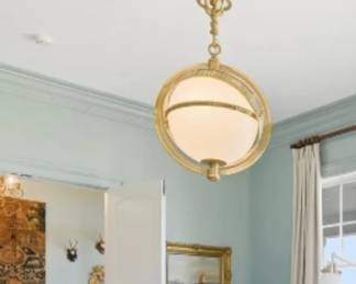 Orbit chandelier new condition does have a transfer blemish have not attempted to polish. $500 by Appointment only.