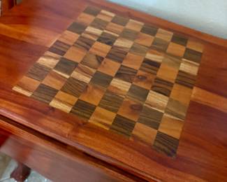 Inlaid drop leaf game table