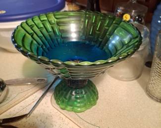 Blue/green candy dish