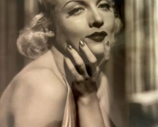 Black and white Carole Lombard publicity portrait with Paramount printed identification from the Tom Culver collection