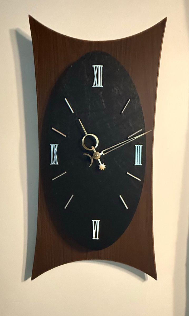 Mid-Century Modern Bulova Wall Clock with Sconces