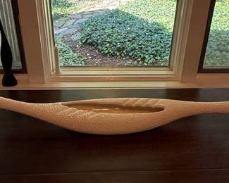 Mid-Century Modern Textured Ceramic Canoe Vase
