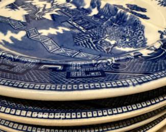 Moriyama Blue Willow Divided Grill Plate