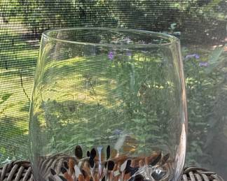 Hand Blown Confetti Stemless Wine Glass