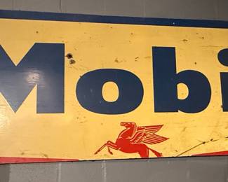 Vintage Mobil Pegasus Vertical Metal Sign