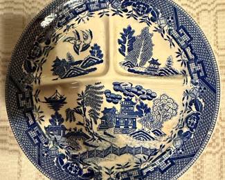 Moriyama Blue Willow Divided Grill Plate