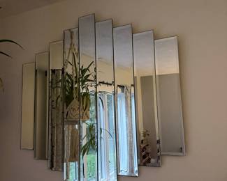 Art Deco 9 Panel Beveled Wall Mirror