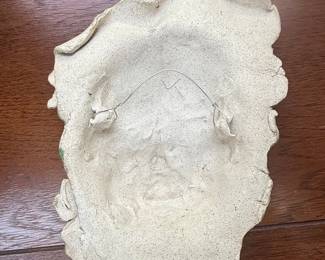 Hand-Crafted Ceramic Mother Nature/Green Man Wall Mask with Floral and Butterfly Embellishments